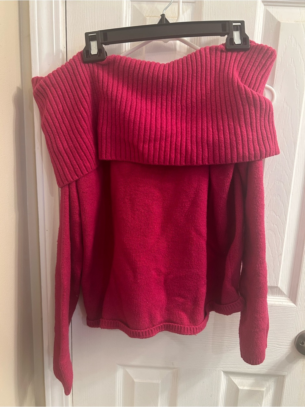 Old Navy Off-the-Shoulder Foldover Sweater - Hot Pink